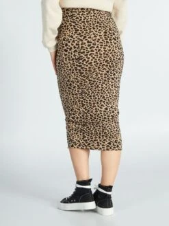 Falda De Tubo Con Motivo - MARRON 8 Falda De Tubo Con Motivo - MARRON -TrendyModa Ventas falda de tubo con motivo marron ajo36 1 frb3