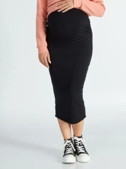 Falda De Tubo Con Motivo - Negro -TrendyModa Ventas falda de tubo con motivo negro ajo36 2 frb4