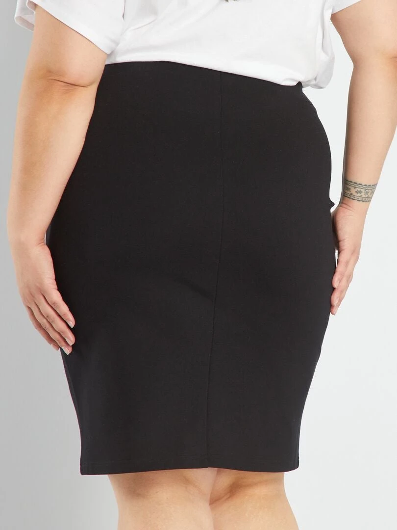 Falda De Tubo De Punto Milano - Negro 5 Falda De Tubo De Punto Milano - Negro - Imagen 3