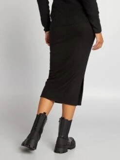 Falda De Tubo Premamá De Punto De Canalé - Negro -TrendyModa Ventas falda de tubo premama de punto de canale negro ajo38 2 frb3