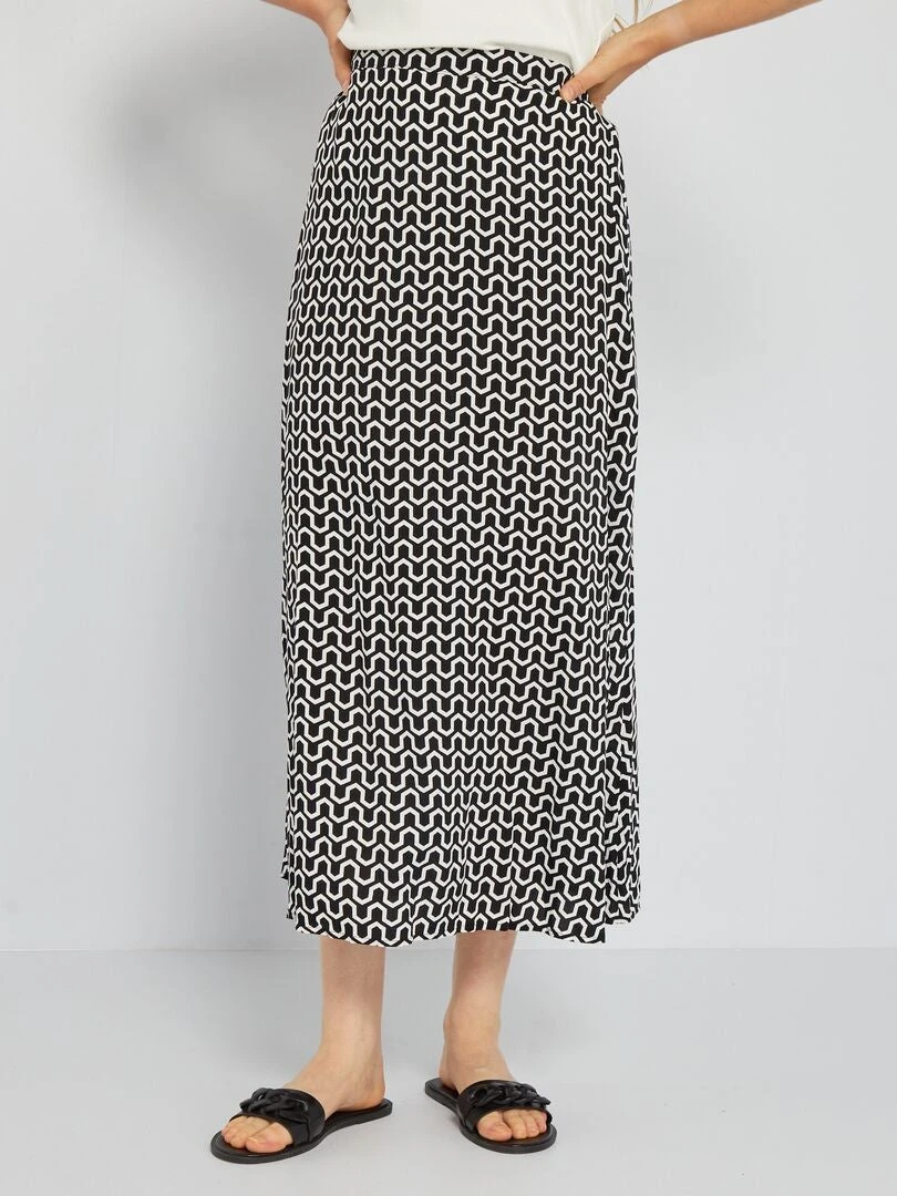 Falda Evasé Vaporosa Y Ligera - NEGRO 4 Falda Evasé Vaporosa Y Ligera - NEGRO - Imagen 2