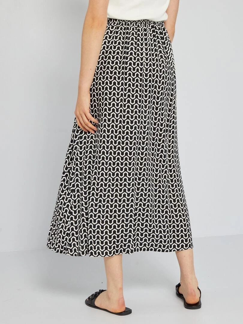 Falda Evasé Vaporosa Y Ligera - NEGRO 5 Falda Evasé Vaporosa Y Ligera - NEGRO - Imagen 3