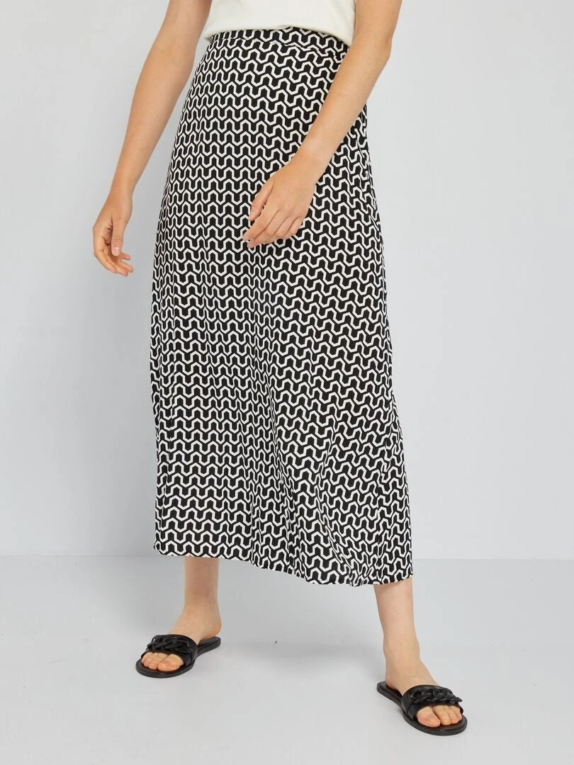 Falda Evasé Vaporosa Y Ligera - NEGRO 6 Falda Evasé Vaporosa Y Ligera - NEGRO - Imagen 4