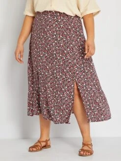 Primera página -TrendyModa Ventas falda larga con estampado rosa zp030 4 frb2