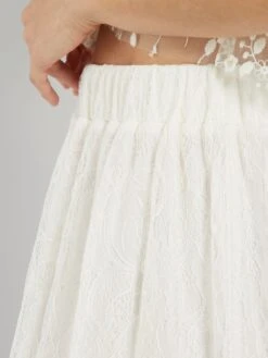 Falda Larga De Encaje - Blanco -TrendyModa Ventas falda larga de encaje blanco ack09 1 frb5