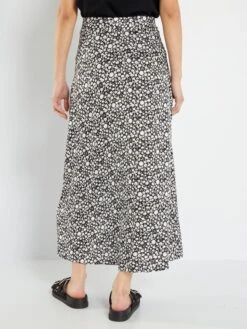 Falda Larga De Raso - NEGRO -TrendyModa Ventas falda larga de raso negro zn933 1 frb3