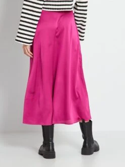 Falda Larga De Raso - Rosa -TrendyModa Ventas falda larga de raso rosa zn933 3 frb3