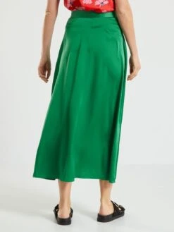 Falda Larga De Raso - Verde -TrendyModa Ventas falda larga de raso verde zn933 4 frb3