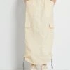 Falda Larga De Tela Parachute - BEIGE -TrendyModa Ventas falda larga de tela parachute beige ail25 1 frb1