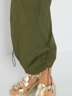 Falda Larga De Tela Parachute - KAKI 12 Falda Larga De Tela Parachute - KAKI -TrendyModa Ventas falda larga de tela parachute kaki ail25 2 frb5