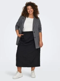 Falda Larga De Tela Parachute 'Only Carmakoma' - NEGRO 1