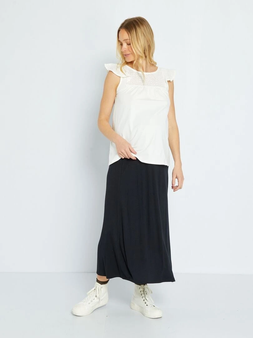 Falda Larga Premamá 2 En 1 - Negro 3 Falda Larga Premamá 2 En 1 - Negro