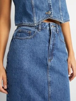 Falda Larga Vaquera - AZUL -TrendyModa Ventas falda larga vaquera azul awd04 1 frb4