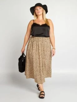 Falda Largo Medio Con Estampado All Over - FXPOIBEIG