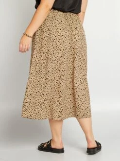 Falda Largo Medio Con Estampado All Over - FXPOIBEIG 8 Falda Largo Medio Con Estampado All Over - FXPOIBEIG -TrendyModa Ventas falda largo medio con estampado all over fxpoibeig aev50 2 frb3