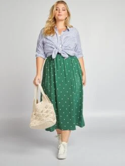 Falda Largo Medio Con Estampado All Over - GREENDOTB8