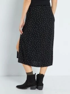 Falda Midi Con Abertura Premamá - NEGRO -TrendyModa Ventas falda midi con abertura premama negro zq942 1 frb3