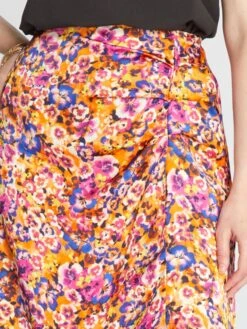 Falda Midi Con Estampado De Flores - FLORES 9 Falda Midi Con Estampado De Flores - FLORES -TrendyModa Ventas falda midi con estampado de flores flores atn76 1 frb4