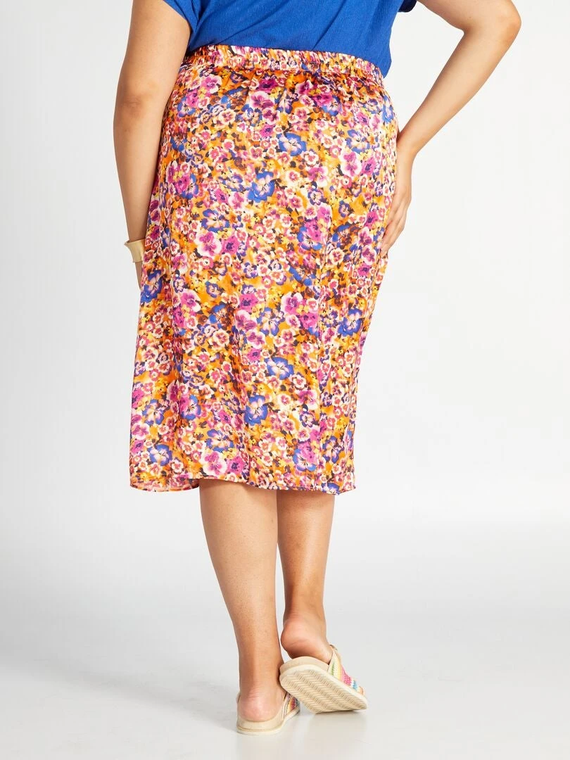 Falda Midi Con Estampado - NARANJA 6 Falda Midi Con Estampado - NARANJA - Imagen 4