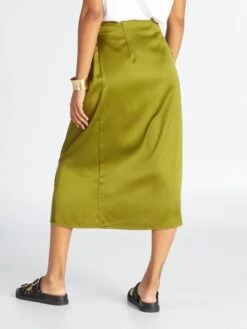 Falda Midi Corte Cruzado - VERDE -TrendyModa Ventas falda midi corte cruzado verde aeq59 2 frb4