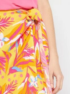 Falda Midi Cruzada Anudada - AMARILLO -TrendyModa Ventas falda midi cruzada anudada amarillo zd142 3 frb3