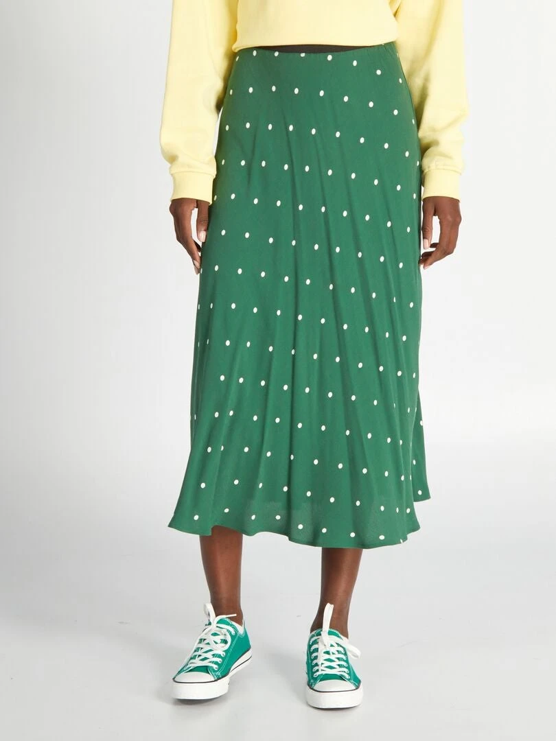 Falda Midi De Punto De Crepé - GREENDOTB8