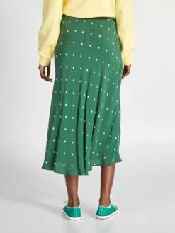 Falda Midi De Punto De Crepé - GREENDOTB8 -TrendyModa Ventas falda midi de punto de crepe greendotb8 adv71 2 frb3