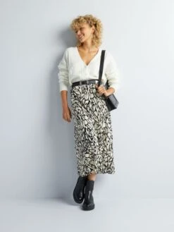 Falda Midi De Punto De Crepé - TAQUIMIL