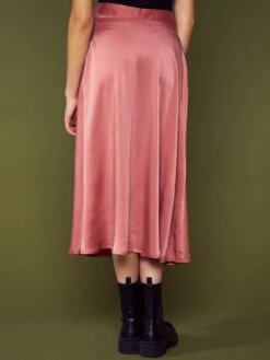Falda Midi De Raso - Rosa -TrendyModa Ventas falda midi de raso rosa axz49 2 frb3