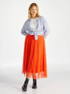 Falda Midi De Tul 'Only Carmakoma' - CORAL 1