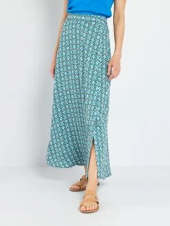 Falda Midi Georgette - AZUL -TrendyModa Ventas falda midi georgette azul ajy89 2 frb2