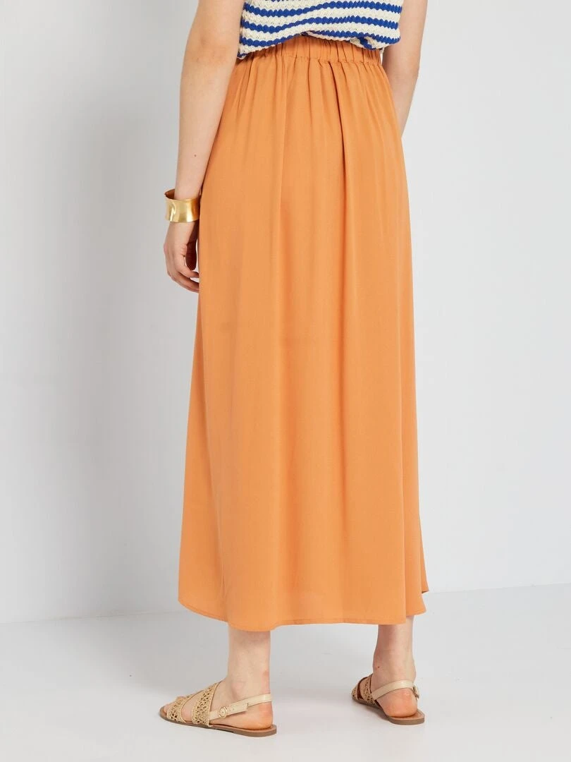 Falda Midi Georgette - MARRON 5 Falda Midi Georgette - MARRON - Imagen 3