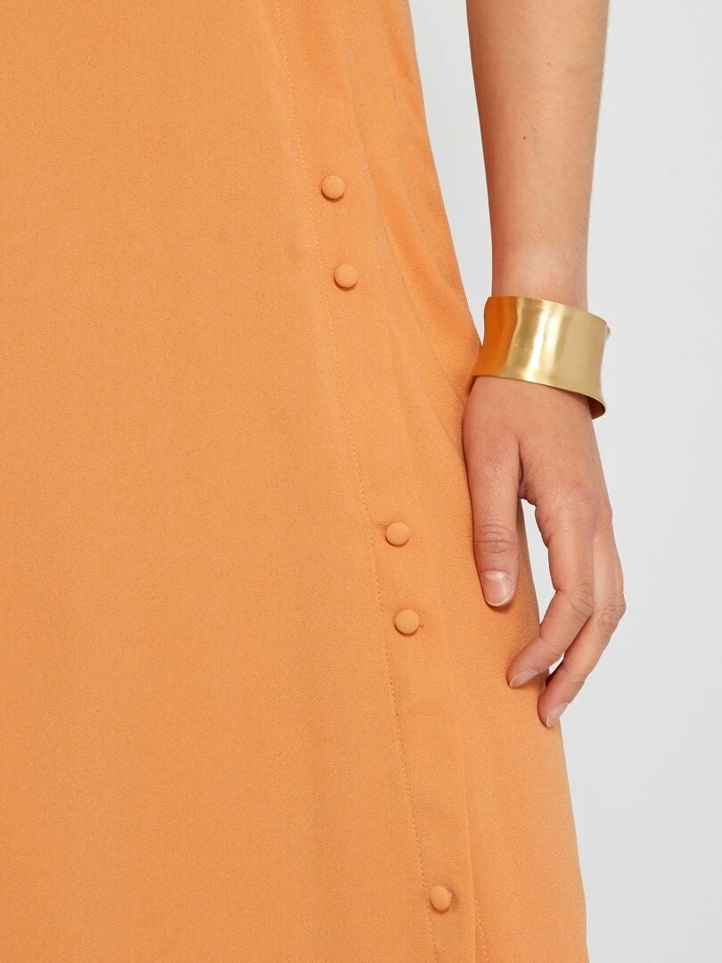 Falda Midi Georgette - MARRON 6 Falda Midi Georgette - MARRON - Imagen 4