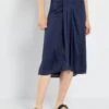 Falda Midi Lisa - Azul Marino -TrendyModa Ventas falda midi lisa azul marino ato03 3 frb1