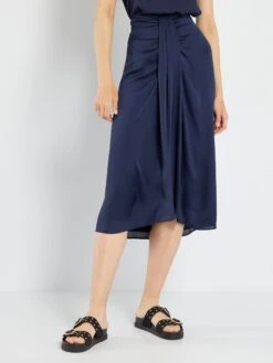 Falda Midi Lisa - Azul Marino