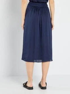 Falda Midi Lisa - Azul Marino -TrendyModa Ventas falda midi lisa azul marino ato03 3 frb3