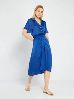 Falda Midi Lisa - Azul Oscuro 8 Falda Midi Lisa - Azul Oscuro -TrendyModa Ventas falda midi lisa azul oscuro ato03 1 frb2