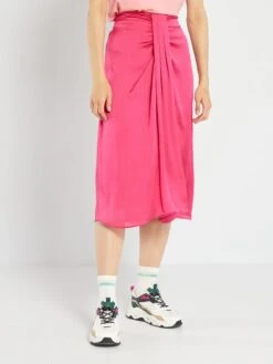 Falda Midi Lisa - ROSA