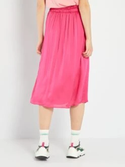 Falda Midi Lisa - ROSA -TrendyModa Ventas falda midi lisa rosa ato03 2 frb3