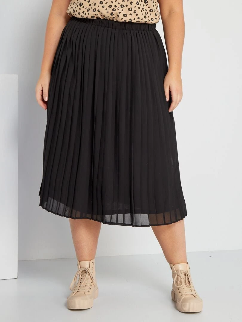 Falda Midi Plisada - Negro 4 Falda Midi Plisada - Negro - Imagen 2