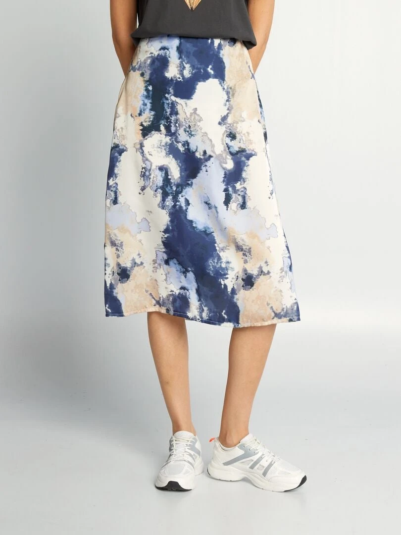 Falda Midi Tie-dye - AZUL 3 Falda Midi Tie-dye - AZUL