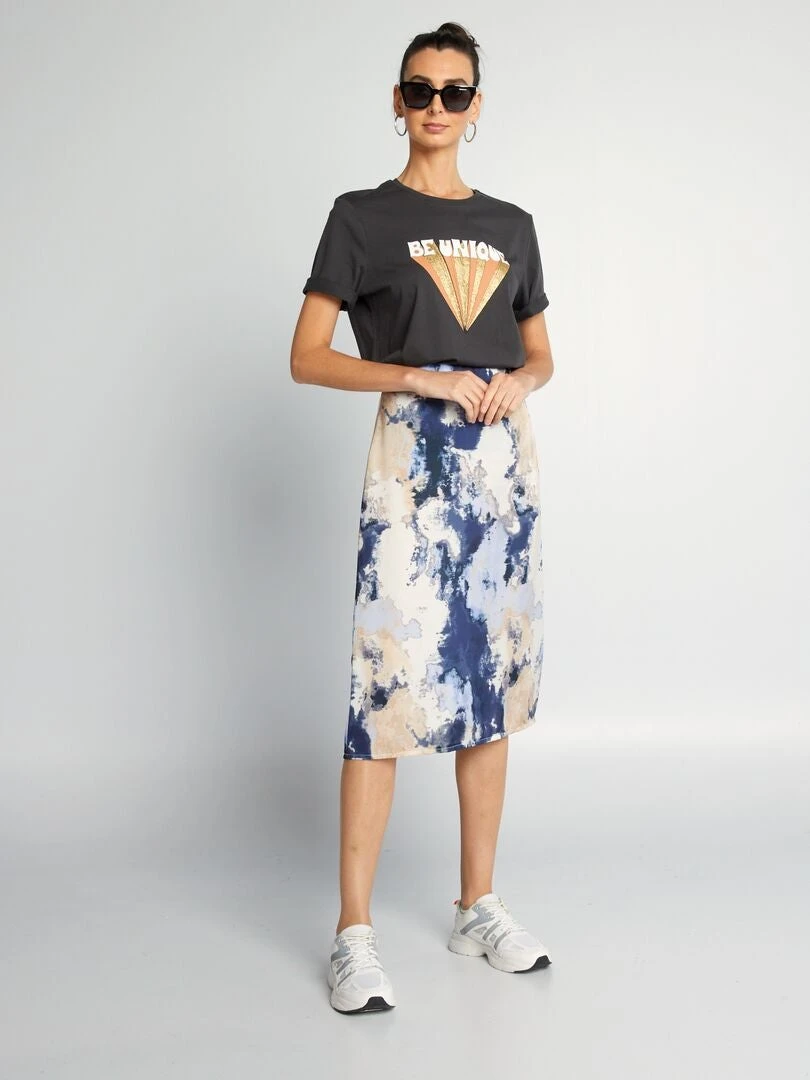 Falda Midi Tie-dye - AZUL 4 Falda Midi Tie-dye - AZUL - Imagen 2