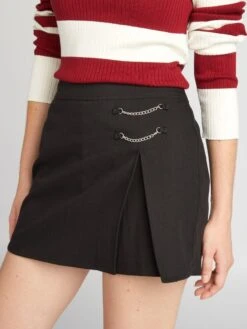 Falda Pantalón De Rayas - Negro -TrendyModa Ventas falda pantalon de rayas negro agj43 2 frb4