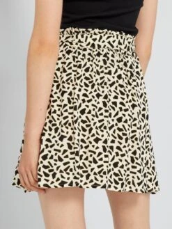 Falda Vaporosa Con Estampado - BLANCO -TrendyModa Ventas falda vaporosa con estampado blanco aeq53 1 frb3