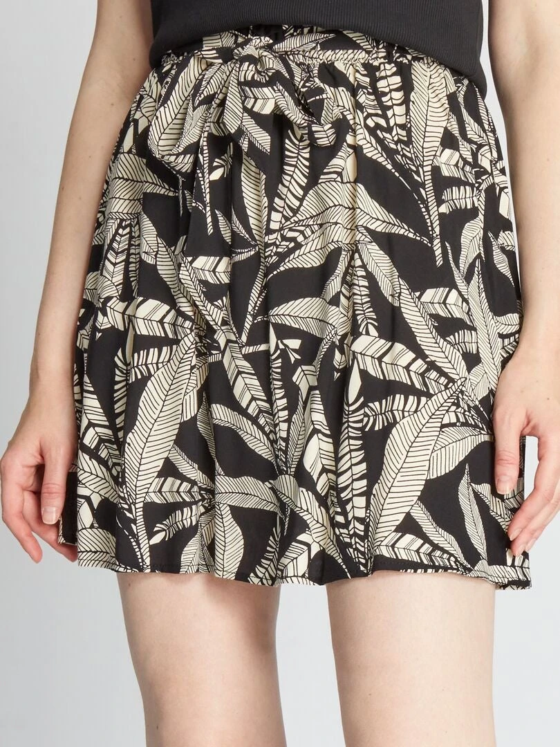 Falda Vaporosa Con Estampado - NEGRO 3 Falda Vaporosa Con Estampado - NEGRO