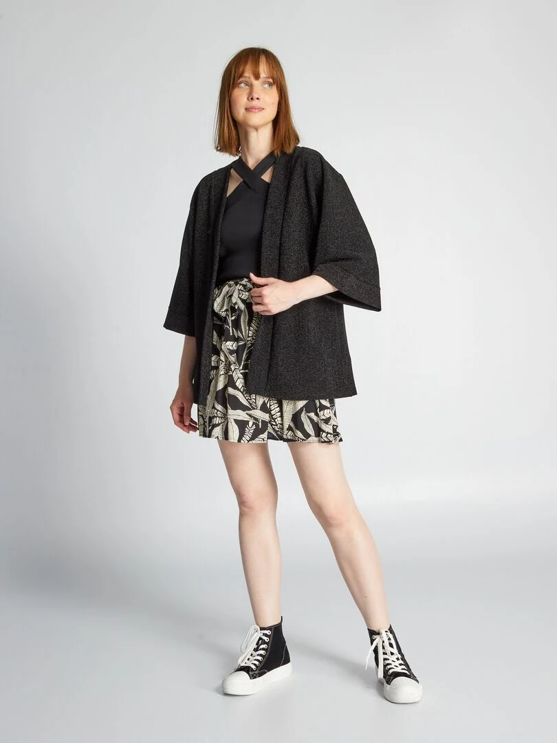 Falda Vaporosa Con Estampado - NEGRO 4 Falda Vaporosa Con Estampado - NEGRO - Imagen 2