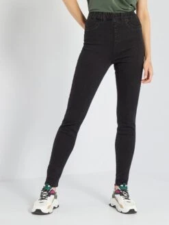 Jegging Elástico De Talle Alto - NEGRO_DENI