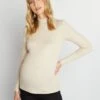 Jersey De Lactancia Con Cuello Alto - BEIGE -TrendyModa Ventas jersey de lactancia con cuello alto beige akq37 1 frb1