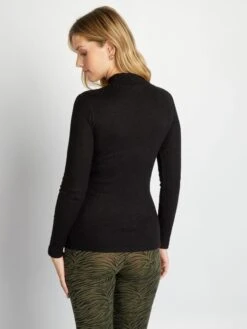 Jersey De Lactancia Con Cuello Alto - Negro -TrendyModa Ventas jersey de lactancia con cuello alto negro akq37 3 frb4