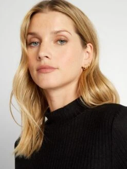 Jersey De Lactancia Con Cuello Alto - Negro -TrendyModa Ventas jersey de lactancia con cuello alto negro akq37 3 frb5